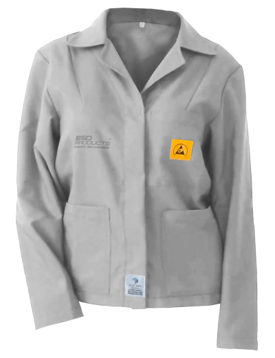 ESD Jacket 1/3 Length ESD Smock Light Grey Female 3XL Antistatic Clothing ESD Garment